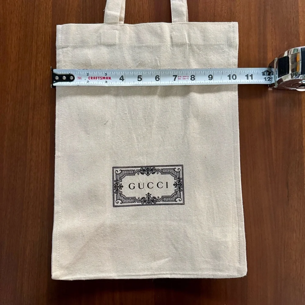 Gucci Natural Canvas Vertical Tote Black Logo Alessandro Michele Era